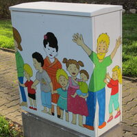 Kulturen heißt dieser Stromverteilerkasten in der Danziger Straße 110 (Ecke Pappeldamm)