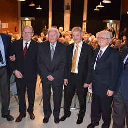 Von links: Dr. Hendrik Gröttrup, Helmut Knebel, Hermann Struck, Frank Klingebiel, Rudolf Rückert, Detlef Engster