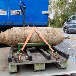 Blindgänger beim Abtransport