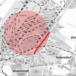 Karte des gesperrten Bereiches