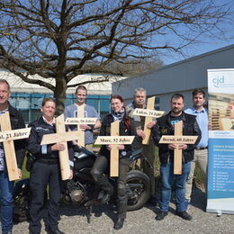 v.l.n.r.: Jens Bogdan (Stadt Salzgitter), Kathrin Lacey (Verkehrssicherheitsberaterin der Polizei Salzgitter/Peine/Wolfenbüttel und zeitgleich Geschäftsführerin der Verkehrswacht Salzgitter e.V.), Dominique Wieseler (CJD), Tina Wachter, Dirk Gastetzki (CJD), Patrick Schrader (ACM), Patrick Lipka (CJD).