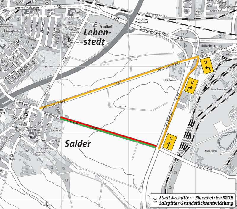 Eine Umleitung wird während der Baumaßnahme eingerichtet.