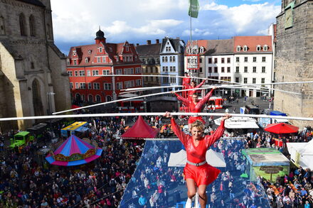 Die Hochseiltruppe in Halle