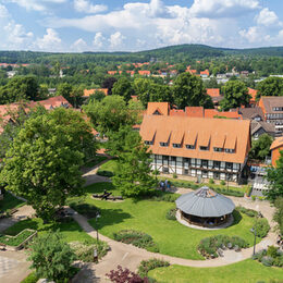 Luftbild des Rosengartens in Salzgitter-Bad