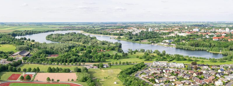 Luftbild des Salzgittersees.